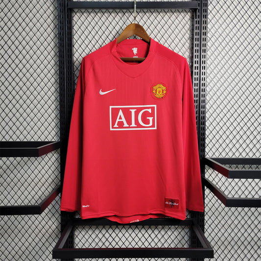 Manchester United 2007/08 Retro Home Long Sleeve — Fan Version