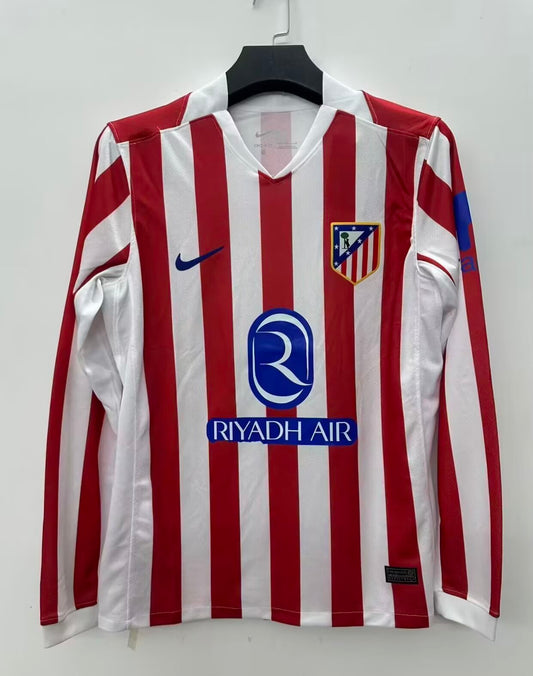 Atlético Madrid 2025/26 Home Long Sleeve — Fan Version