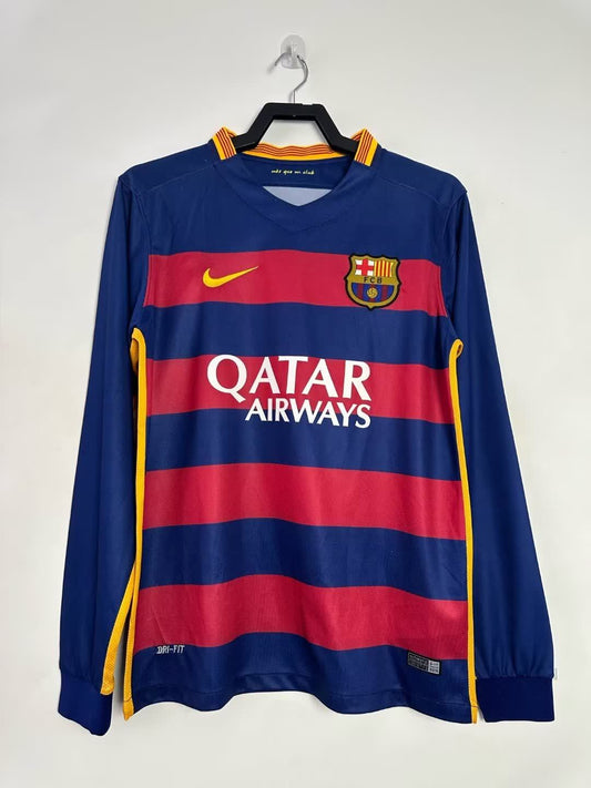 Barcelona 2015/16 Retro Home Long Sleeve — Fan Version