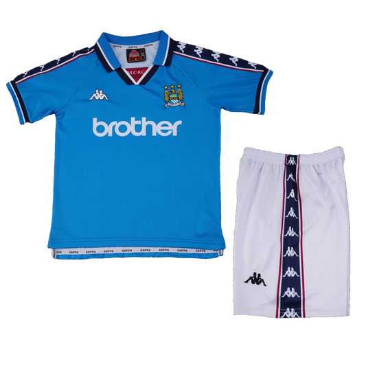 Manchester City 1997/98 Home Retro Shirt - Kids Fan Version
