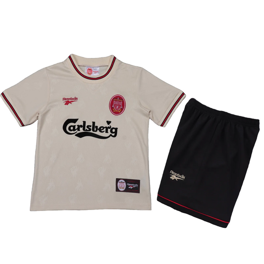 Liverpool 1996/97 Away Retro Shirt (Ecru) - Kids Fan Version