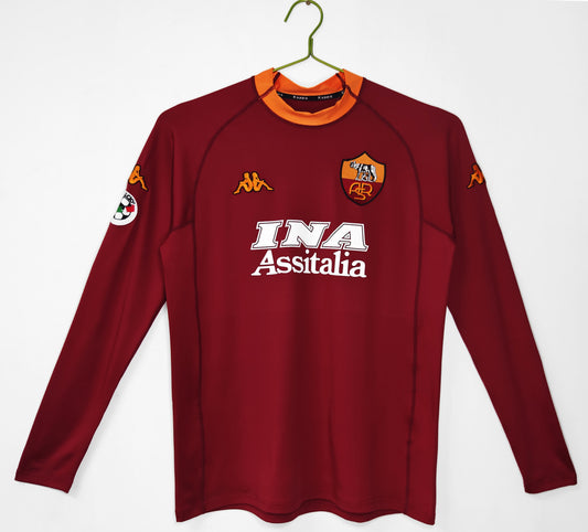 AS Roma 2000/01 Home Long Sleeve Retro Shirt - Fan Version