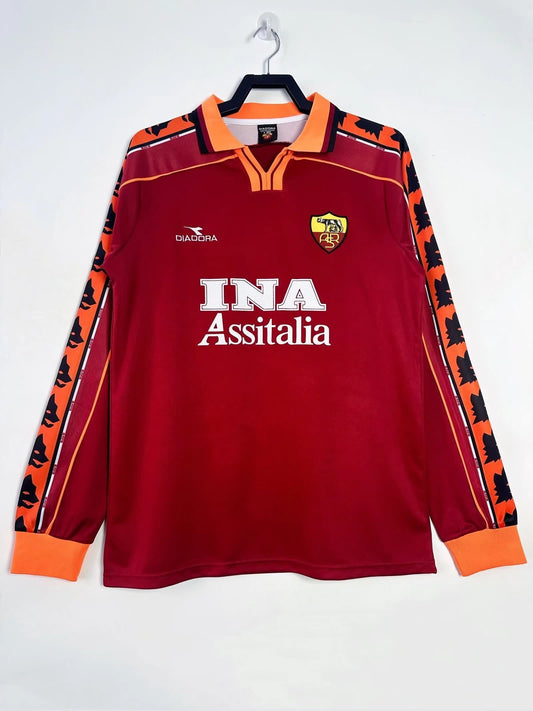 AS Roma 1998/99 Home Long Sleeve Retro Shirt - Fan Version